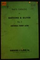 Bardons & Oliver # 3, Universal Turret Lathe, Parts List Manual